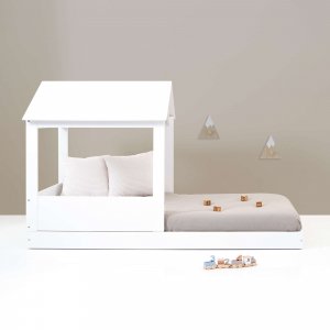 Cama infantil de 90x190 cm Montessori con casita · Bianca Tre QT664-M1100