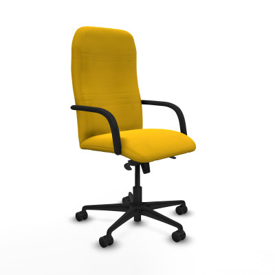 Letur basculante bali amarillo brazos poliuretano base nailon ruedas 65 mm nailon