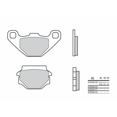 Pastillas de freno sinterizadas de competición Brembo 07KS04SX 07KS04SX