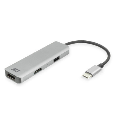 Adaptador act connectivity usb - c a 2 hdmi 4k - usb a