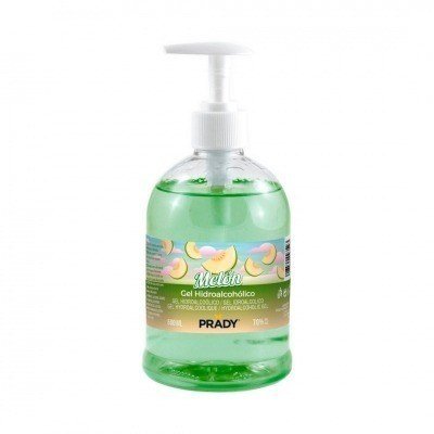 Prady Gel Hidroalcoholico Higienizante 500ml - Aroma de Melon - Dosificador - Alcohol 70%