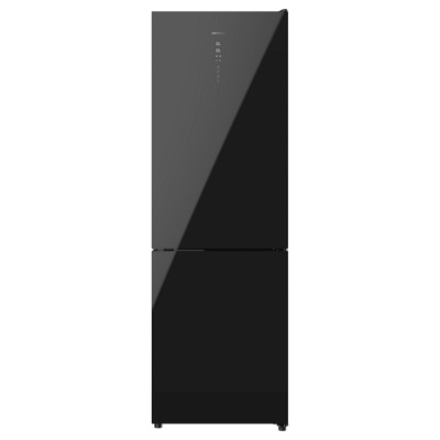 Cecotec Bolero CoolMarket Combi 322 Black Cristal E Frigorifico Combi - Capacidad 322L - Modo Vacaciones - Puerta de Cristal - Frio Envolvente - Cajon Humedad Regulable - Clase E - 185x60cm - Color Ne