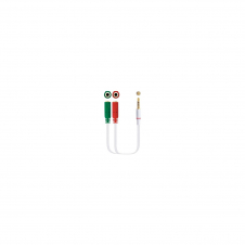 ADAPTADOR NANOCABLE AUDIO ESTEREO JACK 3.5 MACHO 4 PINES A 2XJACK 3.5 HEMBRA 3 PINES 20CM BLANCO 10.24.1201