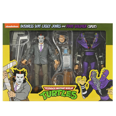 Business suit casey jones & split foot soldier pack 2 scale action fig. 18 cm teenage muta
