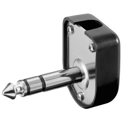 Conector JACK 6,3mm Macho Stereo Acodado