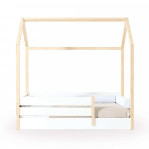 Cama-casita Montessori 70x140 cm madera/blanco · Sogni NB1400-M6012