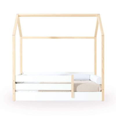 Cama-casita Montessori 70x140 cm madera/blanco · Sogni NB1400-M6012