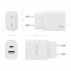 Aisens - Cargador 20W, 1Xusb-C Pd3.0, 1Xusb-A Qc3.0, Blanco