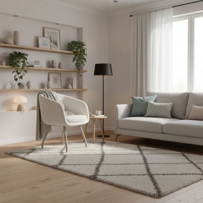 Silla Dalim tela color blanco patas color beige