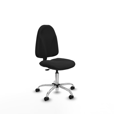 Algarra CP similpiel negro base cromada ruedas engomadas 50mm