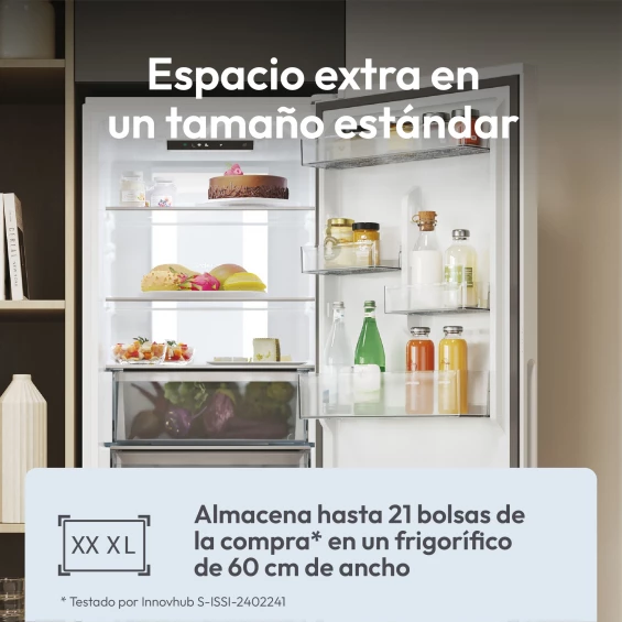 Frigorífico combi Candy ECN4CQTEW186, 185 x 59,5 x 66,7 cm, No Frost, clase E, 270 kWh/año, 38 dB, 355 litros, WiFi, blanco - imagen 7