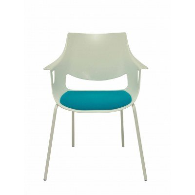 Pack 3 sillas Saceruela carcasa blanca asiento azul