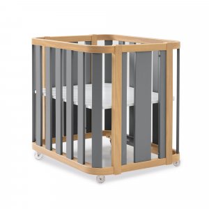 Minicuna, cuna y cama (4en1) madera/gris · Crea Plus Tre C351-M5058