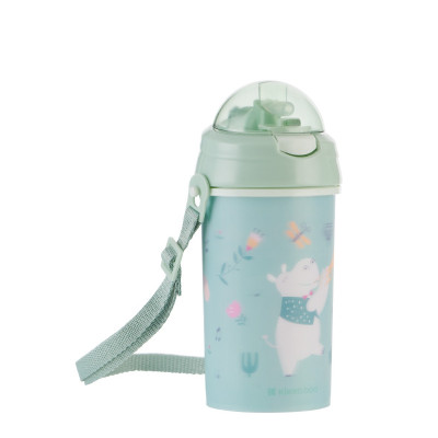 Vaso PP con pajita de silicona y correa 450ml Music Fest Menta