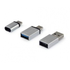 Adaptadores EQUIP USB-A USB-C mUSB Plata (EQ133475)