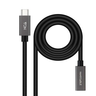 Cable Alargador USB 3.2 Nanocable 10.01.4402/ USB Tipo-C Macho - USB Tipo-C Hembra/ 2m/ Negro