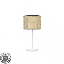 Sobremesa Moda 1xe14 Blanco/cañizo Oscuro 42x17x 17 Cm