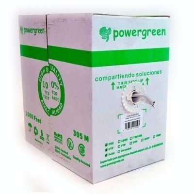 Bobina 305m Cable UTP Cat6 Rigido CCA GRIS