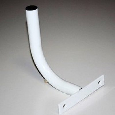 Soporte antena a pared wifi + abrazadera tubo 25mm diametro 160x170mm pintado blanco (para locom)