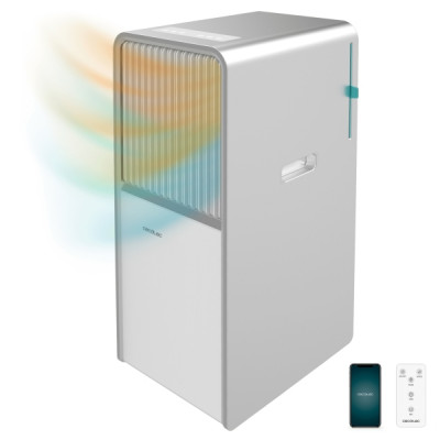 Cecotec ForceClima 1285 Aire Acondicionado Portatil - 3000 Frigorias - 12000 BTU - Bomba de Calor - WiFi - Tactil - Ruedas 360º - Modo Deshumidificacion - Gas R-290 Ecologico - Color Gris y Blanco