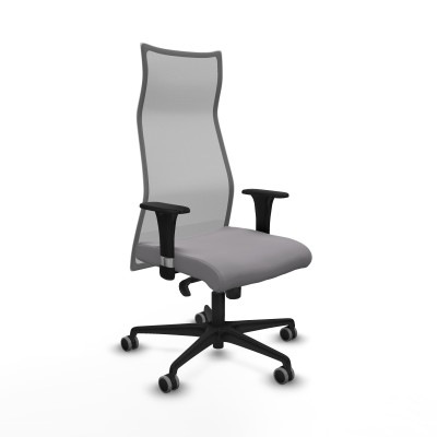 Albacete malla sincro malla gris similpiel gris brazos 1D base nailon ruedas 65mm engomadas