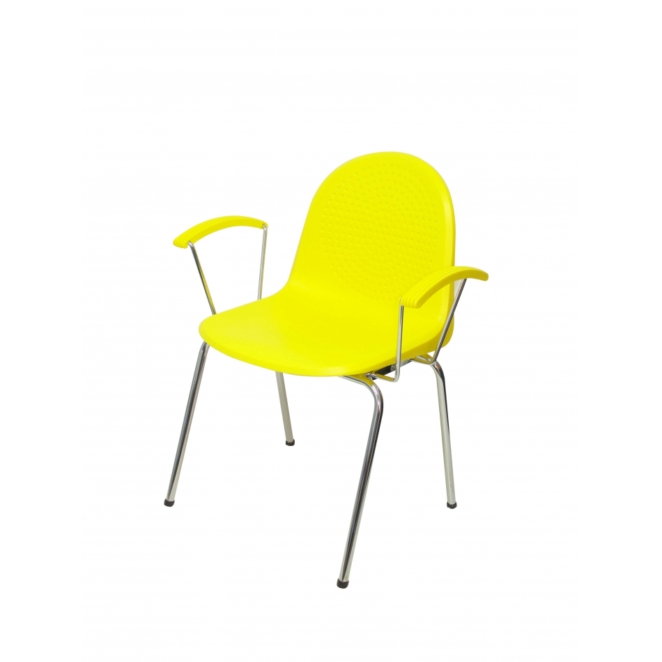 Pack 4 sillas Ves plástico amarillo.