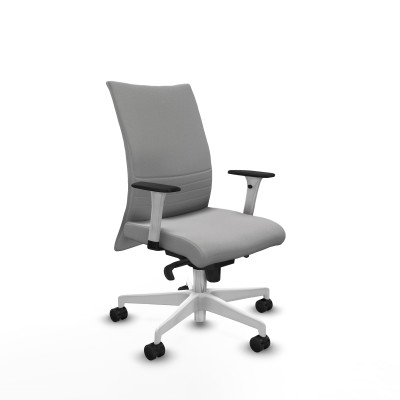 Albacete confidente sincro bali gris claro brazos 1D blancos base blanca ruedas 65 mm nailon