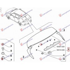 SPOILER SUPERIOR DEL PORTON TRASERO (CON TERCERA LUZ DE FRENO) (O)