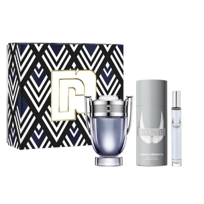 Paco Rabanne Invictus Eau de Toilette Spray 100ml Set 3 Piezas 2023