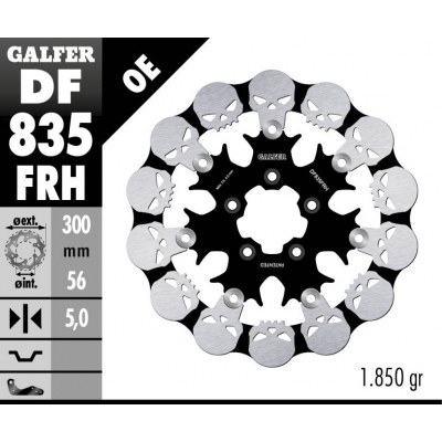 Skull Brake Rotor GALFER DF835FRH