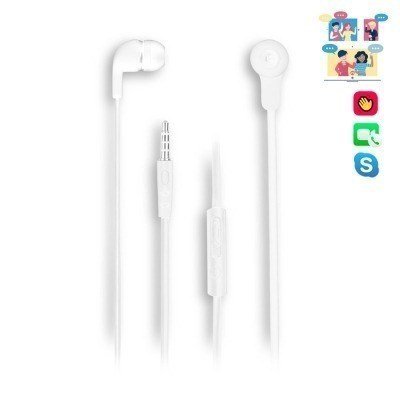 NGS Cross Skipe Auriculares Intrauditivos - Microfono Integrado - Jack 3.5mm - Asistente Voz - Cable de 1.20m - Color Blanco