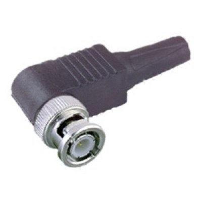Conector BNC Macho Acodado a Tornillo C/manguito