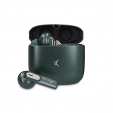 Ksix Auriculares inalámbricos Spark, Estuche metálico, Autonomía 7+20 h, Control táctil, Asistentes de voz, Verde militar