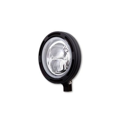 HIGHSIDER 5 3/4 inch LED headlight Frame-R2 Type 7, black, bottom mounting 223-275