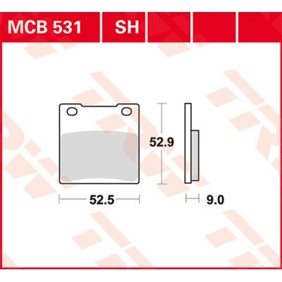 Pastillas de freno traseras sinterizadas serie SH TRW MCB531SH