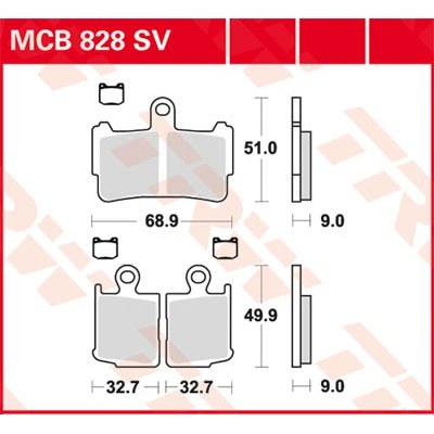 Pastillas de freno sinterizadas serie SV TRW MCB828SV