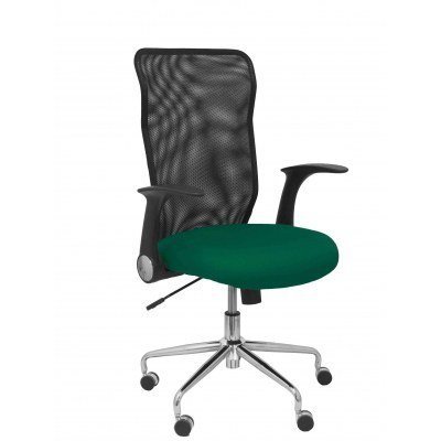 Silla Minaya respaldo malla negro asiento bali verde botella