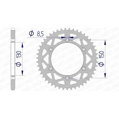 Corona AFAM aluminio 13323 - Paso 520 13323N-47