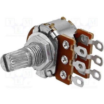 Potenciometro 220K DOBLE Logaritmico Eje metal corto