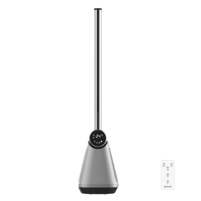 Cecotec EnergySilence 9890 Skyline Bladeless Dark Ventilador de Torre de 39 de Altura - 50W - Tecnologia sin Aspas - Control Tactil - Temporizador - 3 Velocidades - Oscilacion de 40º - Color Gris