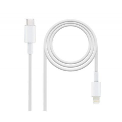Cable USB 2.0 Tipo-C Lightning Nanocable 10.10.0602/ USB Tipo-C Macho - Lightning Macho/ 2m/ Blanco