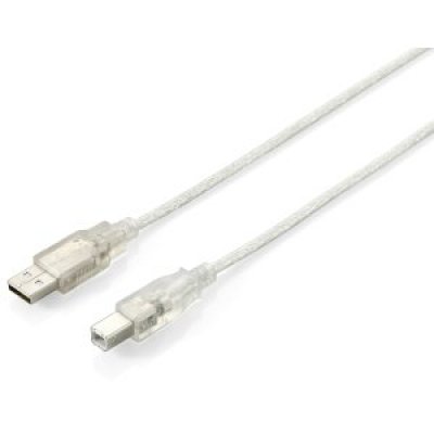 CABLE USB-A 2.0 EQUIP TIPO A - B TRANSPARENTE 1.8M
