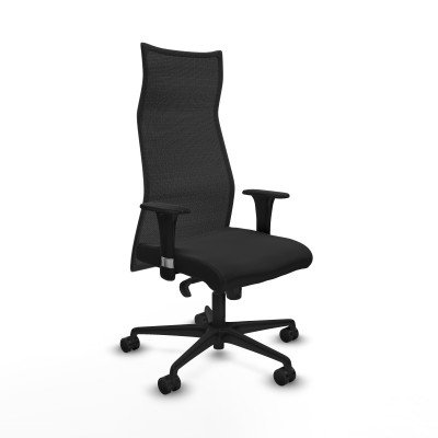 Albacete malla XL sincro malla negra similpiel negro brazos 1D base nailon ruedas 65mm nailon