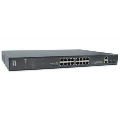 SWITCH LEVEL ONE NO GESTION 16P 10/100 POR 270W + 2 GIGABIT + 2 SFP