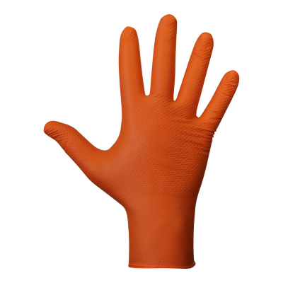 Guante agility grip nbr sin polvo naranja talla 11. caja 50 uds
