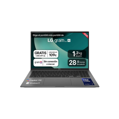 Portatil lg gram 16z90tl - g intel core ultra 7 258v 32gb ssd1tb w11 16 pulgadas