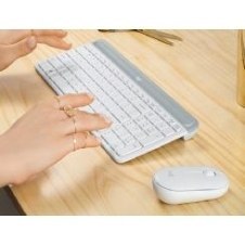 Teclado + mouse logitech mk470 wireless inalambrico blanco