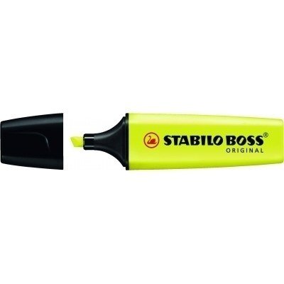 Stabilo Boss 70 Rotulador Marcador Fluorescente - Trazo entre 2 y 5mm - Recargable - Tinta con Base de Agua - Color Amarillo Fluorescente