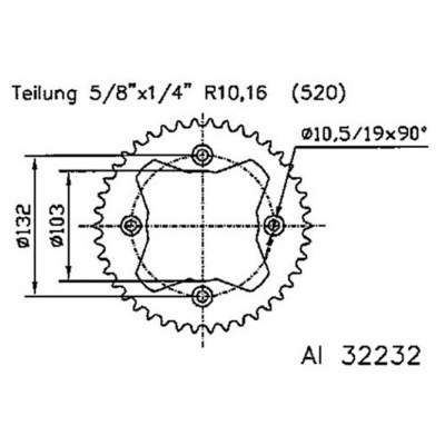 Corona ESJOT aluminio 51-32232 36 dientes 51-32232-36