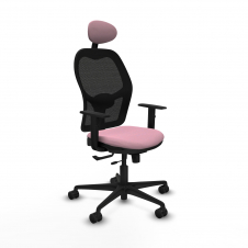 Piqueras y Crespo Jorquera traslack malla negra bali rosa brazos 1D base nailon cabecero fijo ruedas 65mm nailon